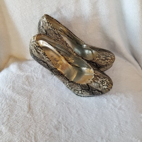❤️🛍️Club Couture Snake Embossed Platform Stiletto Heels  Size 6❤️🛍️ - Picture 5 of 15